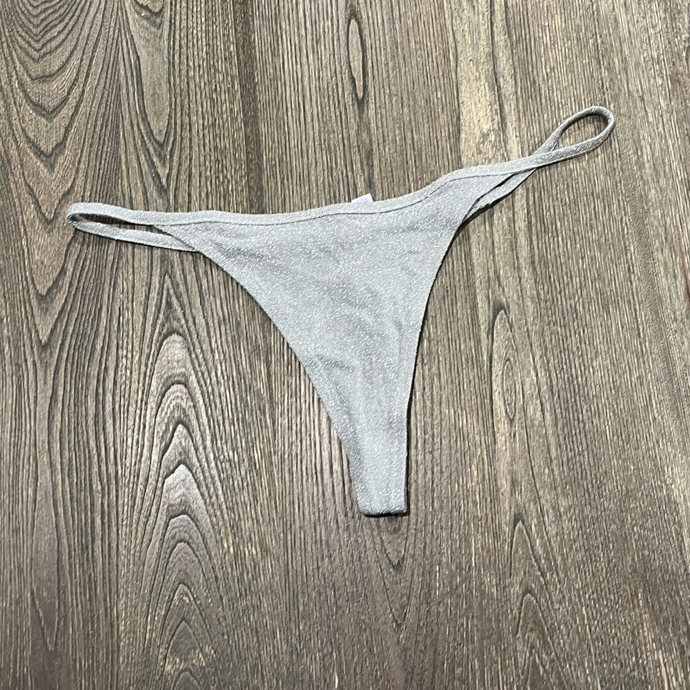 NWT Skims Track Glitter Swim String Thong Swimwear Bikini Sparkly Nickle 3X